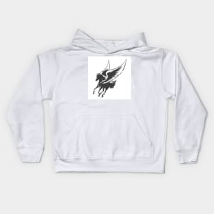 Engraving Winged Horse Kids Hoodie